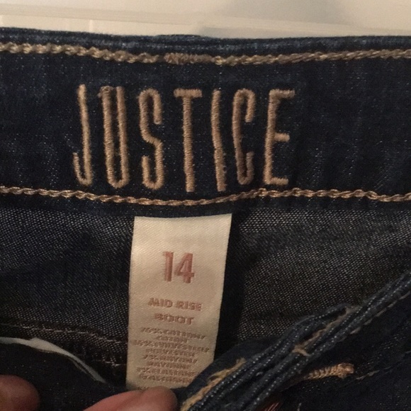 NWOT Justice Mid Rise Boot Cut Dark Jeans - Picture 4 of 6